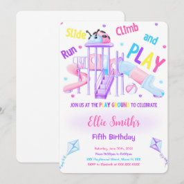 Redigerbar lekplats födelsedagsinbjudan inbjudningar