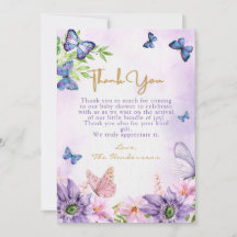 Redigerbar Lila Butterfly Girl Baby Shower