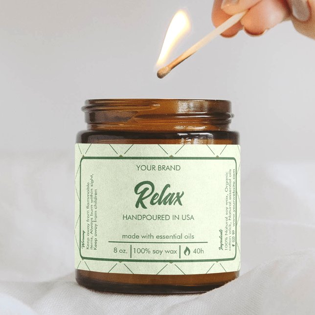 Redigerbar ljus tänd runt etikett i Retro-Grönten (Skapare uppladdad)