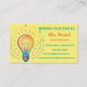 Redigerbar ljusglödlampa, elektrisk visitkort