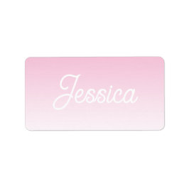 (Redigerbar) Ljusrosa färg Ombre & Din text Adressetikett