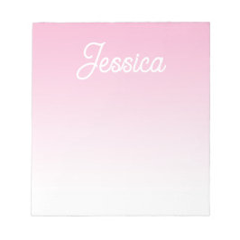 (Redigerbar) Ljusrosa färg Ombre & din text Anteckningsblock