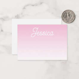 (Redigerbar) Ljusrosa färg Ombre & Din text Anteckningskort