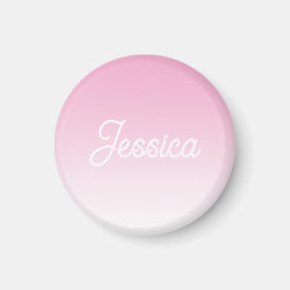 (Redigerbar) Ljusrosa färg Ombre & din text Magnet