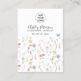 Redigerbar logotyp för blommönster med flera sökni visitkort