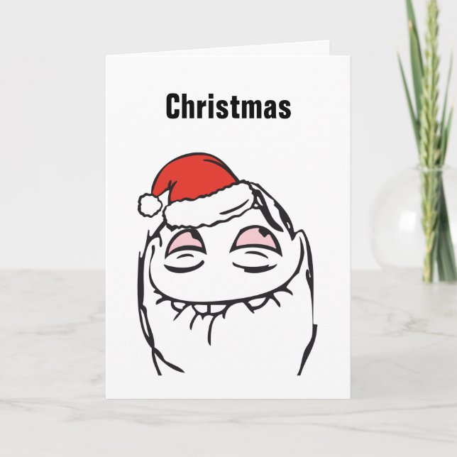 REDIGERBAR Lov PinkEyes för julMemes troll Helgkort (Framsida)