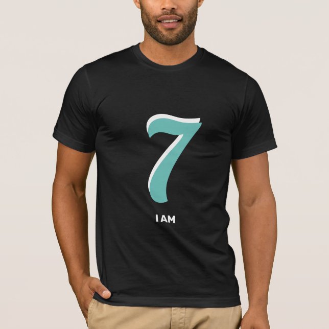 Redigerbar Lucky Seven I Am T Shirt (Framsida)
