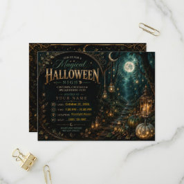 Redigerbar Magisk Halloween-inbjudan | Inbjudan Vykort