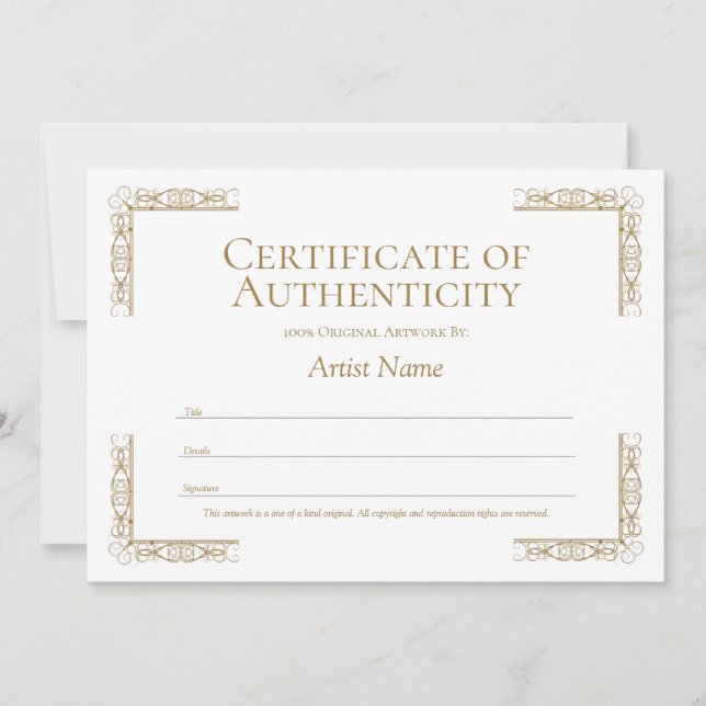 Redigerbar mall för autentiseringscertifikat (Framsida)