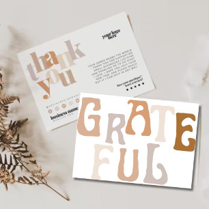 Redigerbar mall för boho-visitkort för Tack