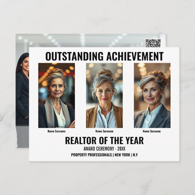 Redigerbar mall för modernt liggande fotovykort vykort (Fram/baksida)