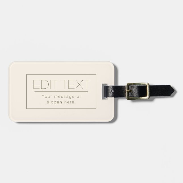 Redigerbar mall för snyggt | Benvit och Mörk brun Bagagebricka (Horisontell Framsida)