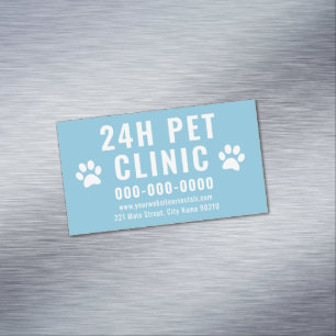 Redigerbar mall Pet Clinic Veterinarian Business Magnetiska Visitkort