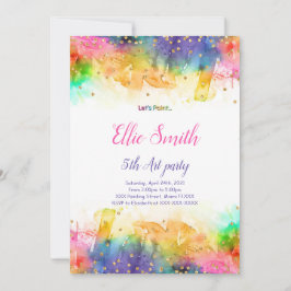 Redigerbar målning - inbjudan till födelsedagstid