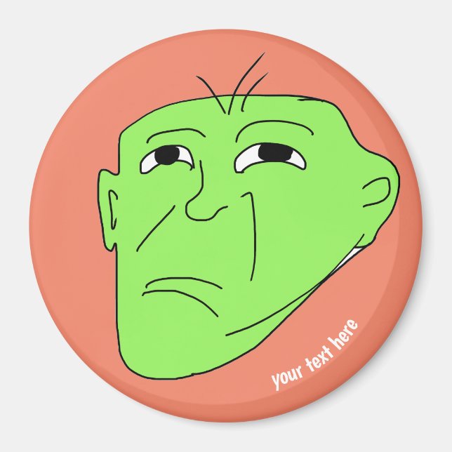 redigerbar meme grön elak magnet (Framsidan)
