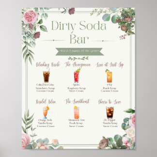 Redigerbar meny för Dirty Soda Bar Poster