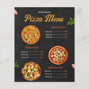 Redigerbar meny Pizza Menu Pizzaria Restaurant Men