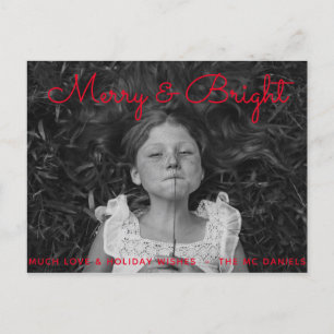 Redigerbar Merry & Bright Holiday Photo Card Helg Vykort