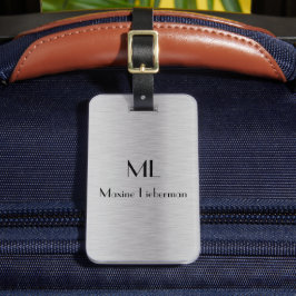 Redigerbar metalldesign i Silver borstat Bagagebricka