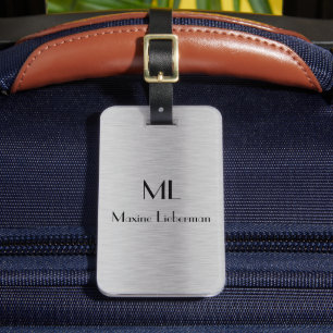 Redigerbar metalldesign i Silver borstat Bagagebricka