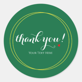 Redigerbar minimalistisk modern tackskript Emerald Runt Klistermärke