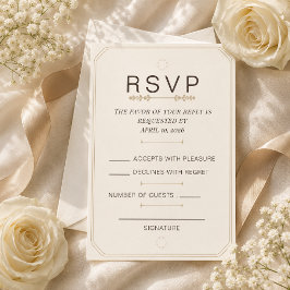 Redigerbar Mjuk Elfenbensvit Elegans RSVP-kort OSA Kort