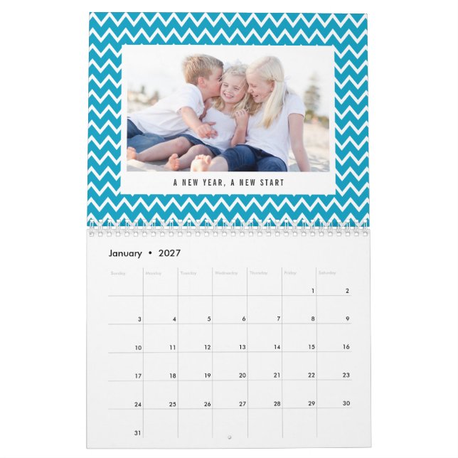 Redigerbar modern fotokalender för Färg och bildte Kalender (Jan 2027)