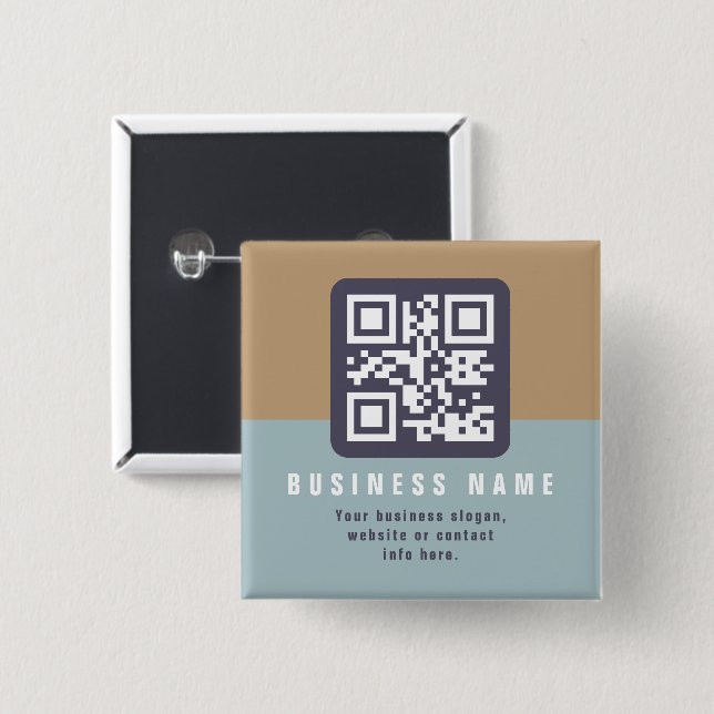 Redigerbar Modern QR-kod Mall | Dämpade Färger Knapp (Framsida & baksida)