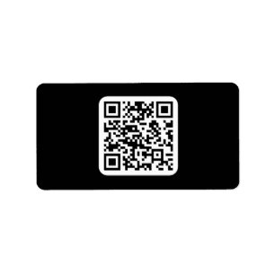 Redigerbar modern QR-kod   Svartvit eller Valfri F Adressetikett