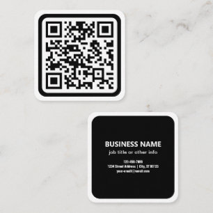 Redigerbar modern QR-kod Svartvit eller Valfri F Fyrkantigt Visitkort