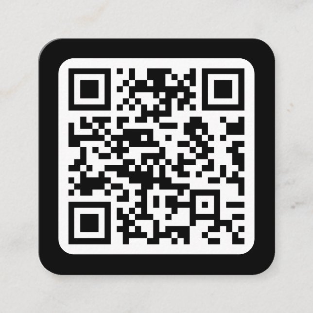 Redigerbar modern QR-kod | Svartvit eller Valfri F Fyrkantigt Visitkort (Framsida)