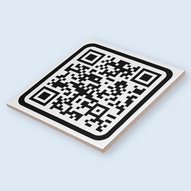 Redigerbar modern QR-kod | Svartvit eller Valfri F Kakelplatta (Skapare uppladdad)