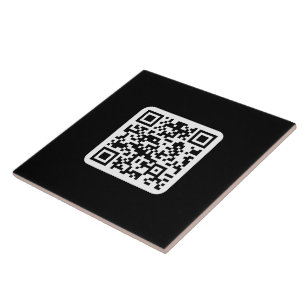 Redigerbar modern QR-kod Svartvit eller Valfri F Kakelplatta