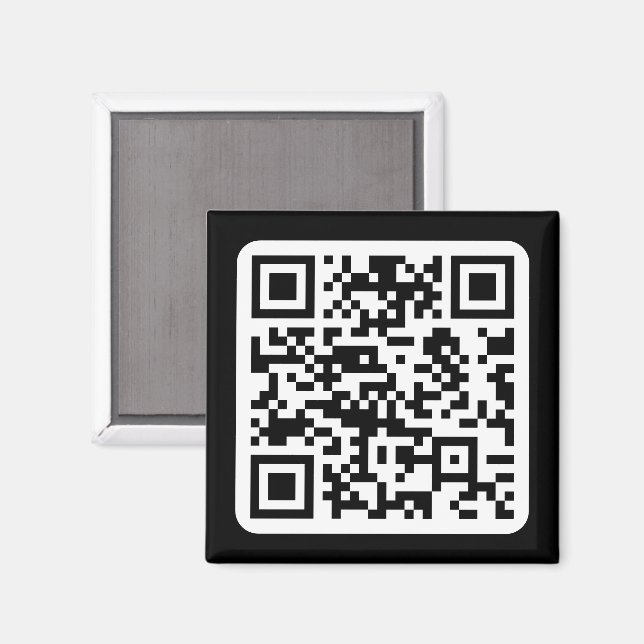 Redigerbar modern QR-kod | Svartvit eller Valfri F Magnet (Front/Back)