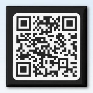 Redigerbar modern QR-kod Svartvit eller Valfri F Magnet