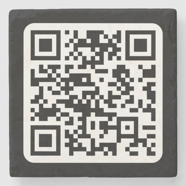 Redigerbar modern QR-kod | Svartvit eller Valfri F Stenunderlägg (Framsidan)