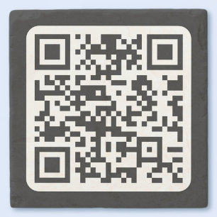 Redigerbar modern QR-kod   Svartvit eller Valfri F Stenunderlägg