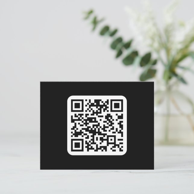 Redigerbar modern QR-kod | Svartvit eller Valfri F Tack Kort (Stående Fram)