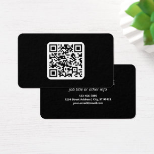 Redigerbar modern QR-kod Svartvit eller Valfri F Visitkort