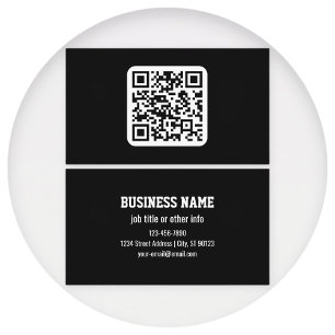 Redigerbar modern QR-kod Svartvit eller Valfri F Visitkort