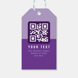 Redigerbar modern QR-kodmall Lila Presentetikett