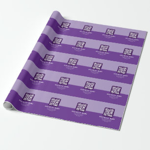 Redigerbar Modern QR-kodmall Lila Presentpapper