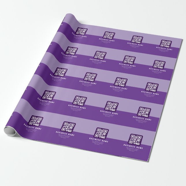 Redigerbar Modern QR-kodmall | Lila Presentpapper (Utrullad)