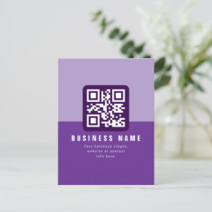 Redigerbar modern QR-kodmall Lila Vykort