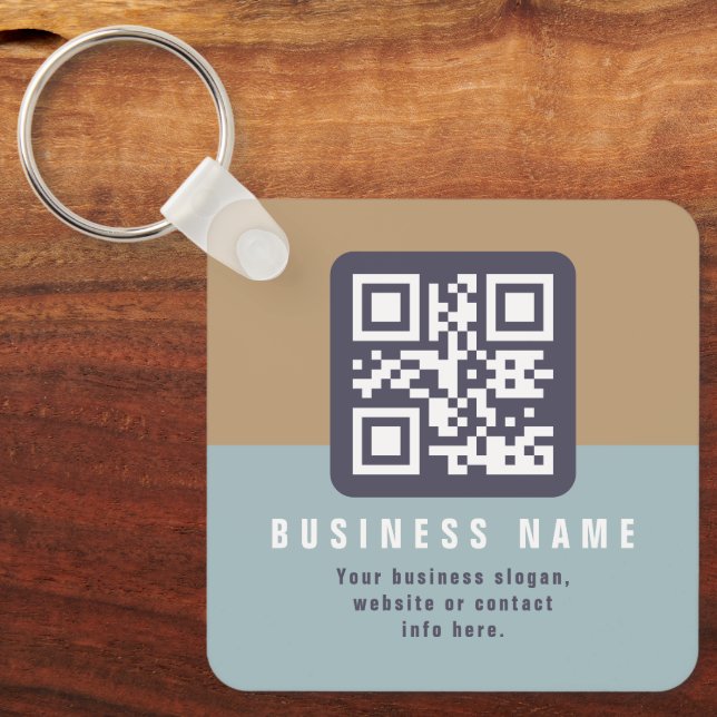 Redigerbar modern QR-kodmall | Muerat Färg Nyckelring (Framsida)