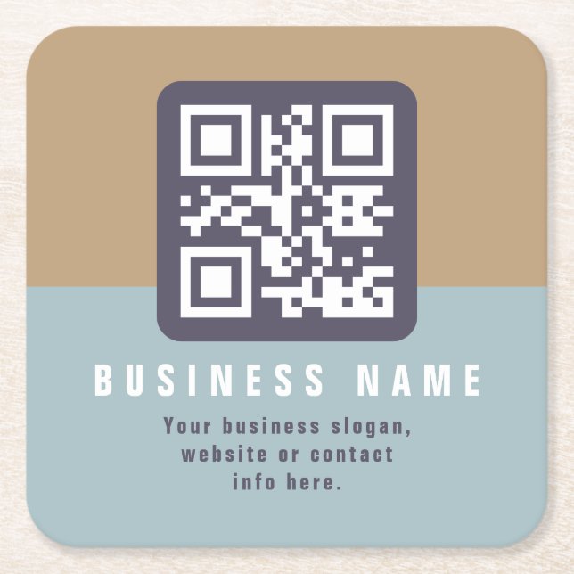 Redigerbar modern QR-kodmall | Muerat Färg Underlägg Papper Kvadrat (Framsidan)