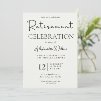 Redigerbar modern sida för inbjudan till Pension