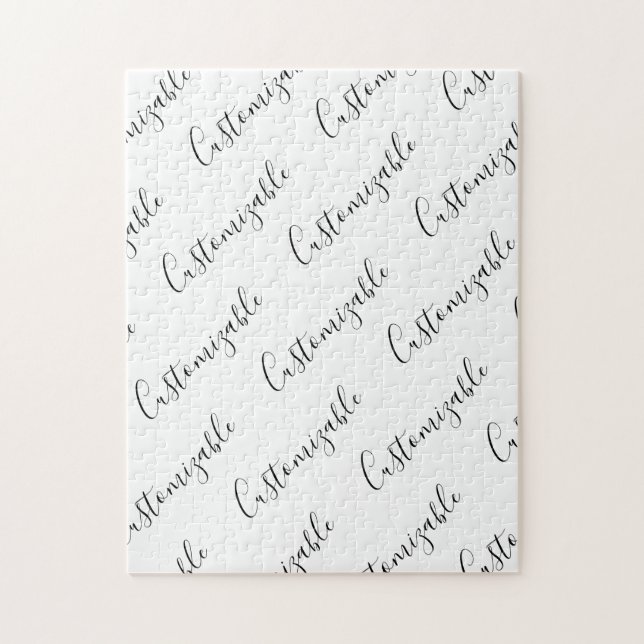 Redigerbar modern skripttext Mönster | Svartvitt Pussel (Vertikal)