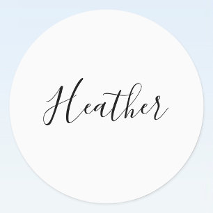 Redigerbar modern skripttextmönster   Svart & Vit Klistermärke