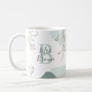 Redigerbar Monogram-lärarcitat Mugg